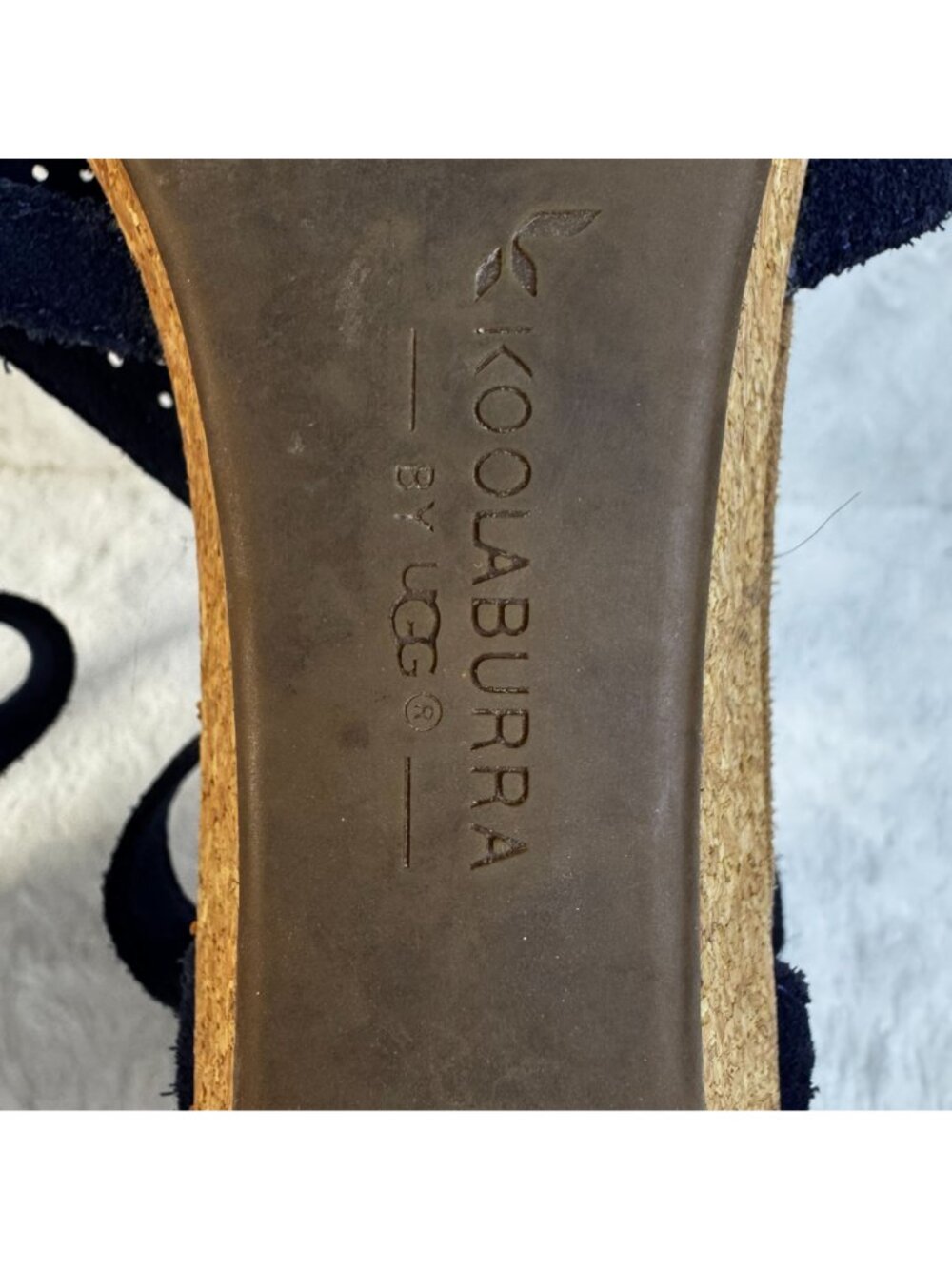 Koolaburra By UGG Womens Briona Wedge Sandal Insignia Blue Size US 9 Cork Suede - Picture 6 of 11
